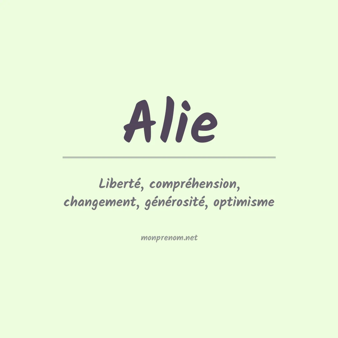 Prénom Alie