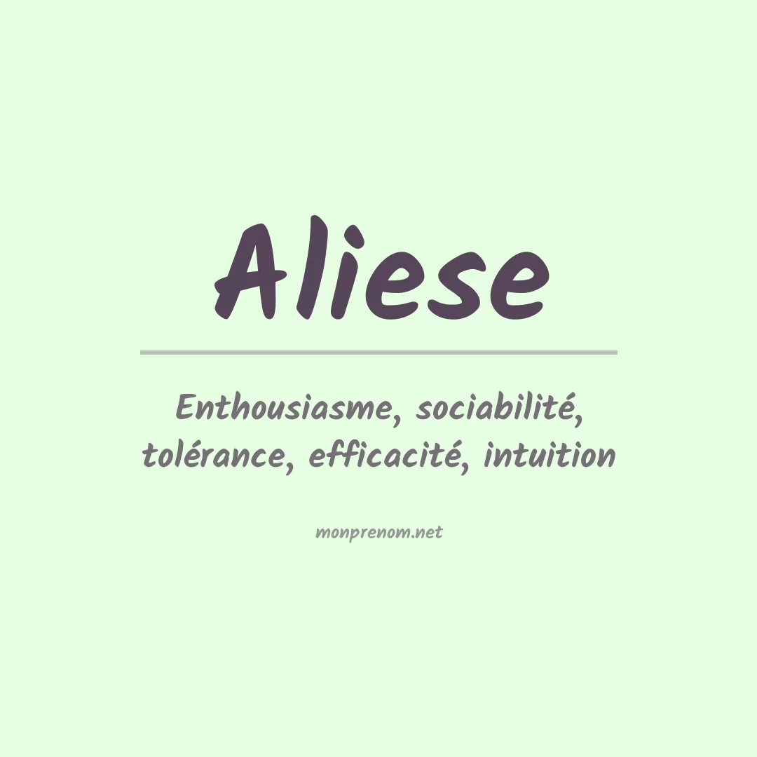 Prénom Aliese