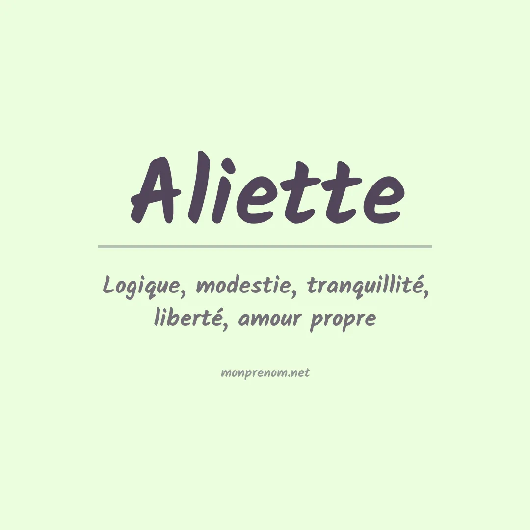 Prénom Aliette