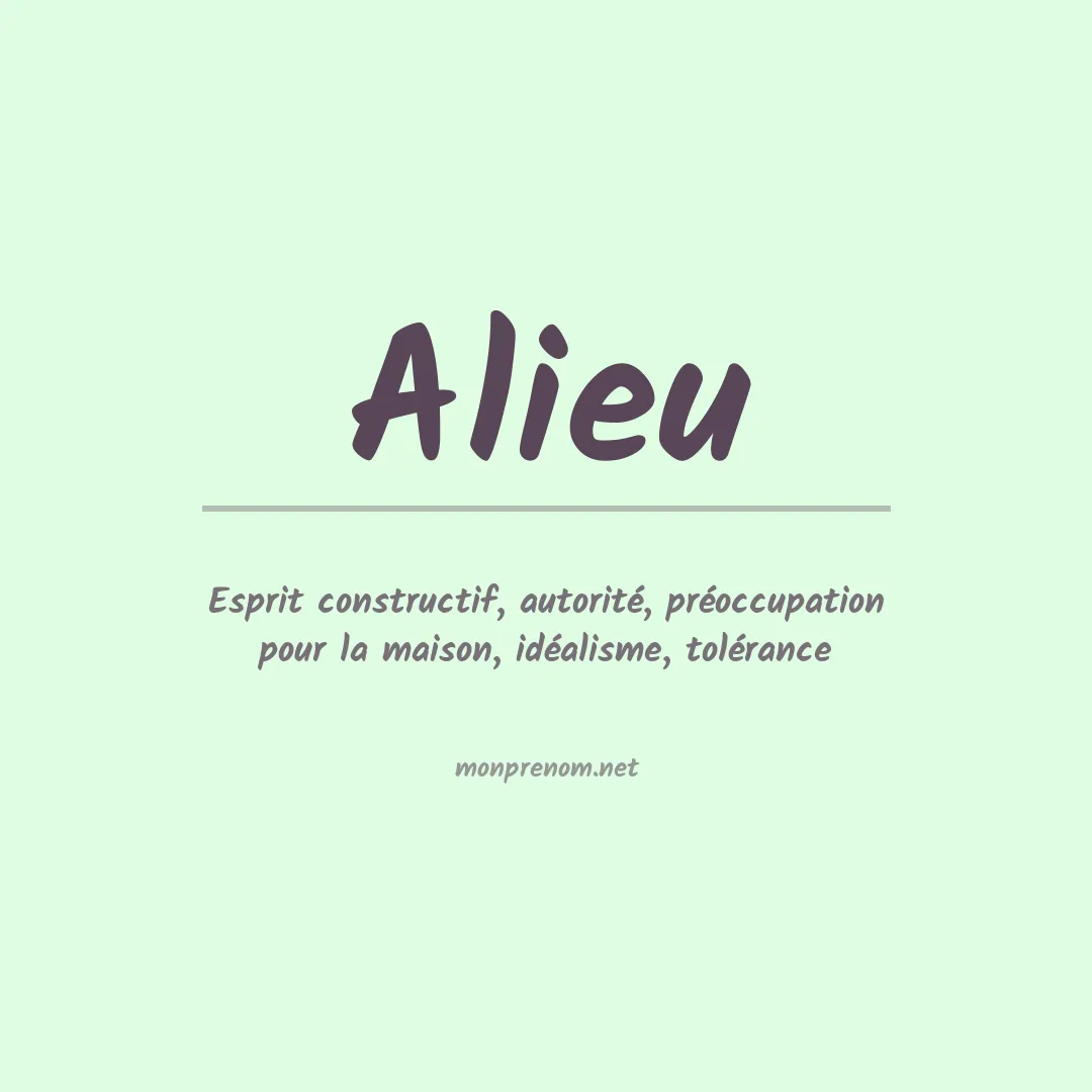 Signification du prénom Alieu