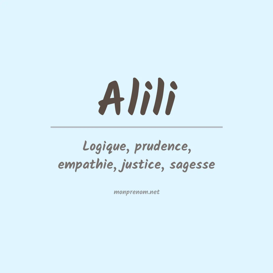 Prénom Alili