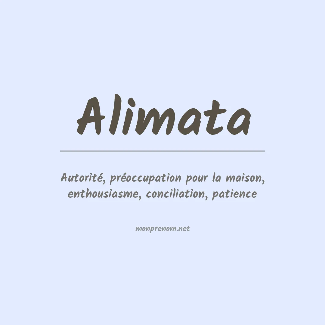 Signification du prénom Alimata