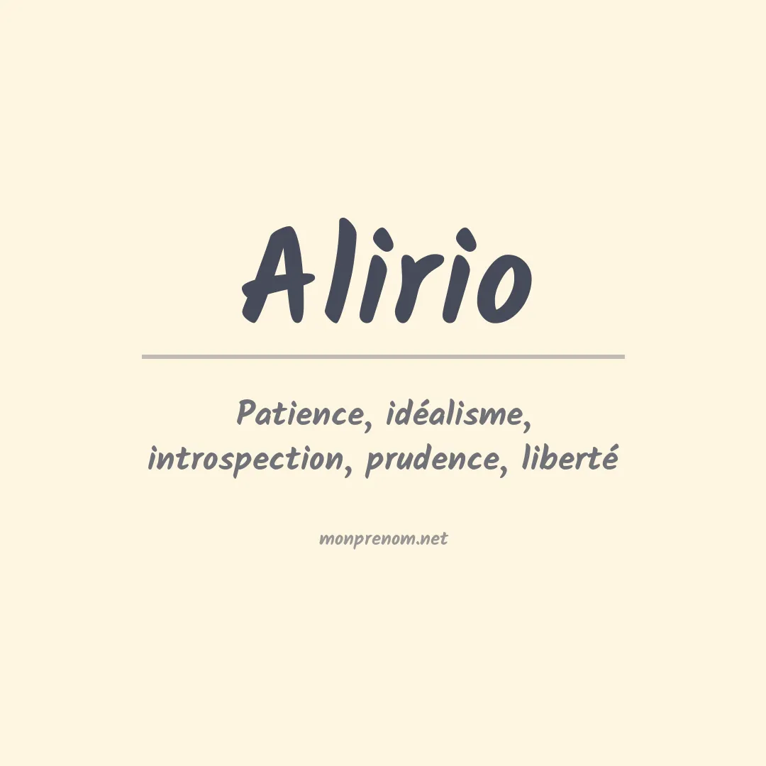 Signification du prénom Alirio
