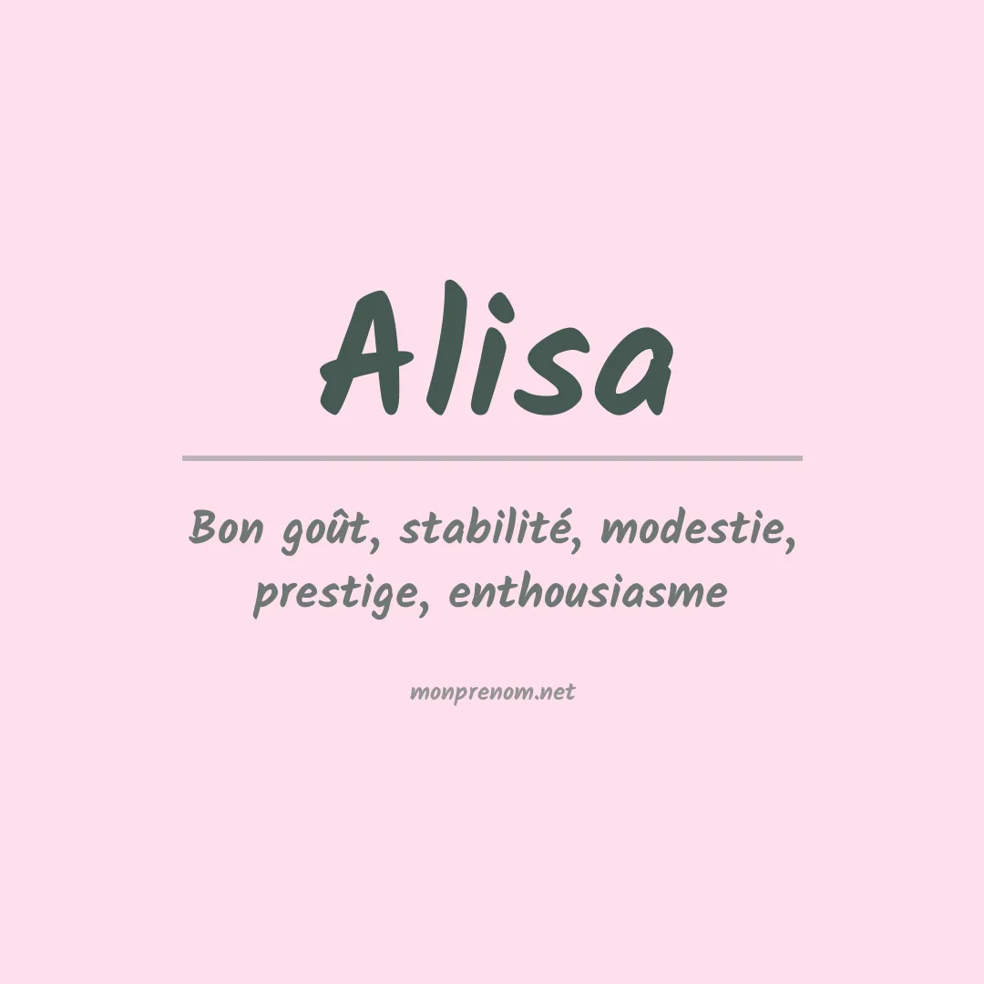 Signification du prénom Alisa