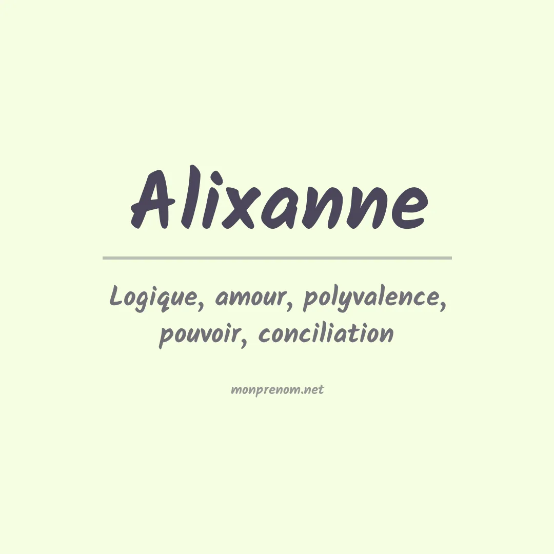 Signification du prénom Alixanne