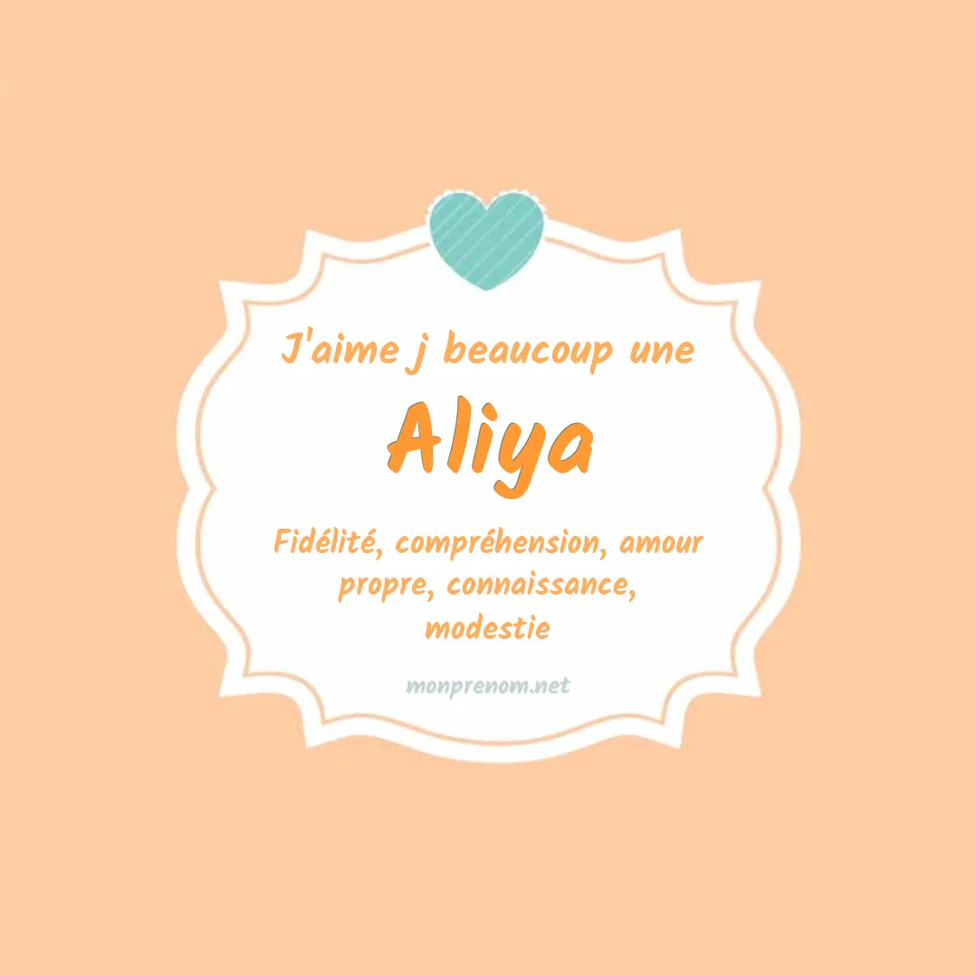 J'aime beaucoup Aliya