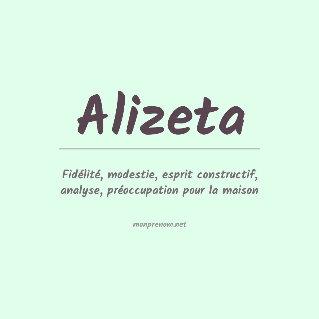 Signification du prénom Alizeta