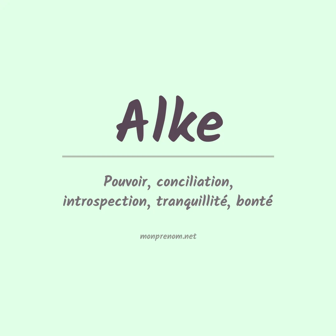 Signification du prénom Alke