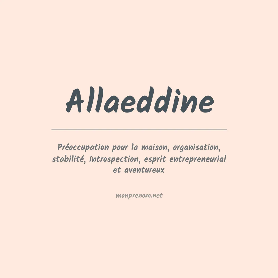 Signification du prénom Allaeddine
