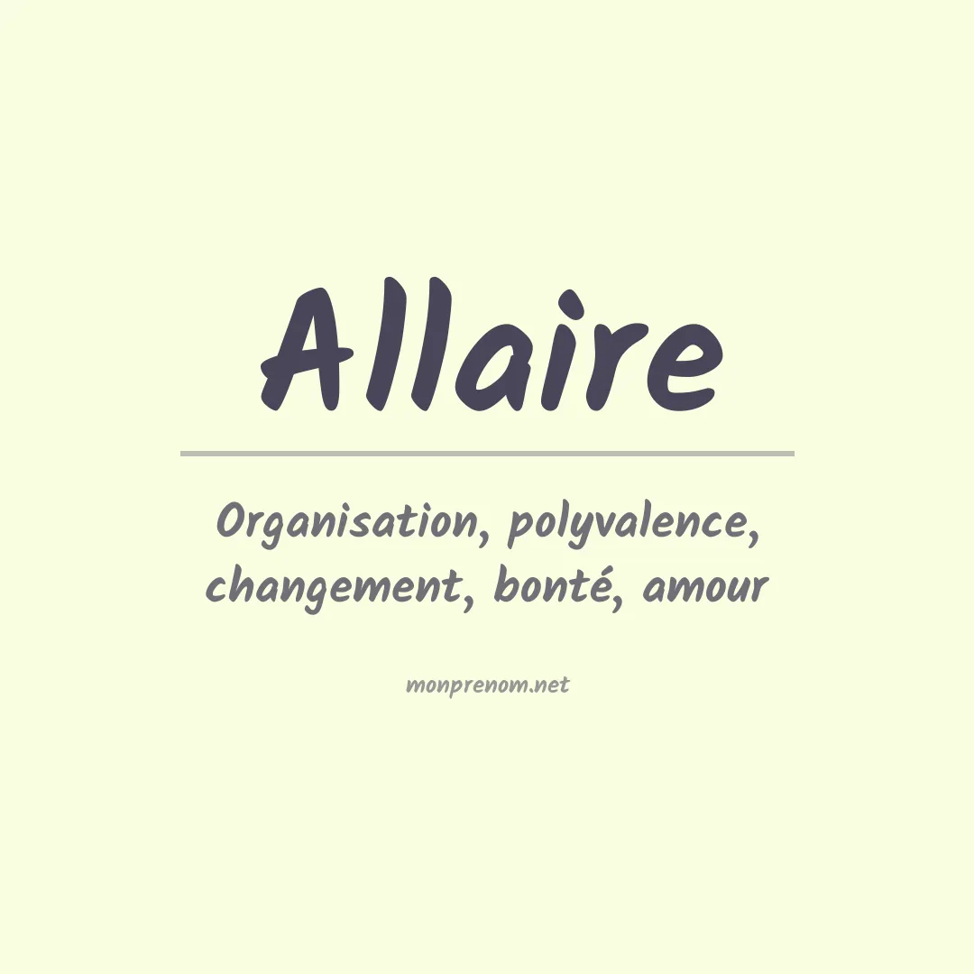 Prénom Allaire