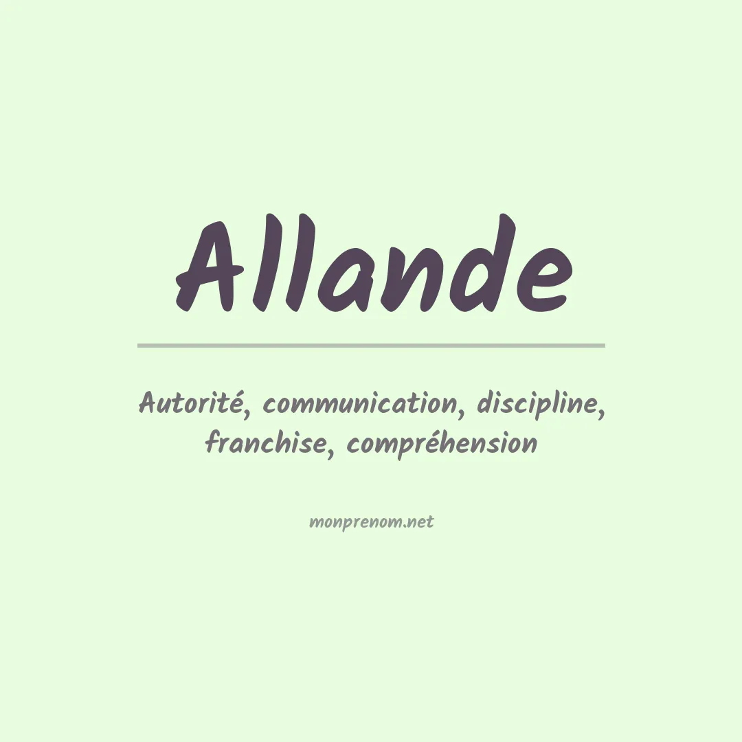 Signification du prénom Allande