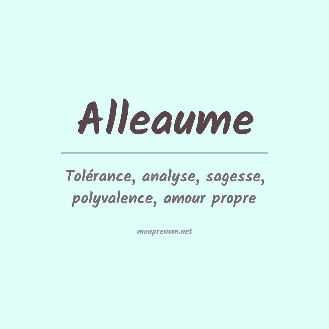 Signification du prénom Alleaume