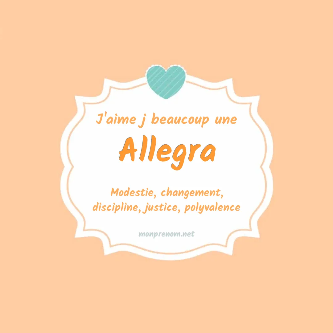 J'aime beaucoup Allegra