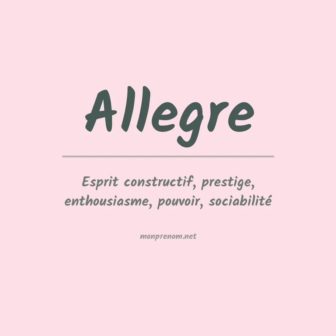 Prénom Allegre