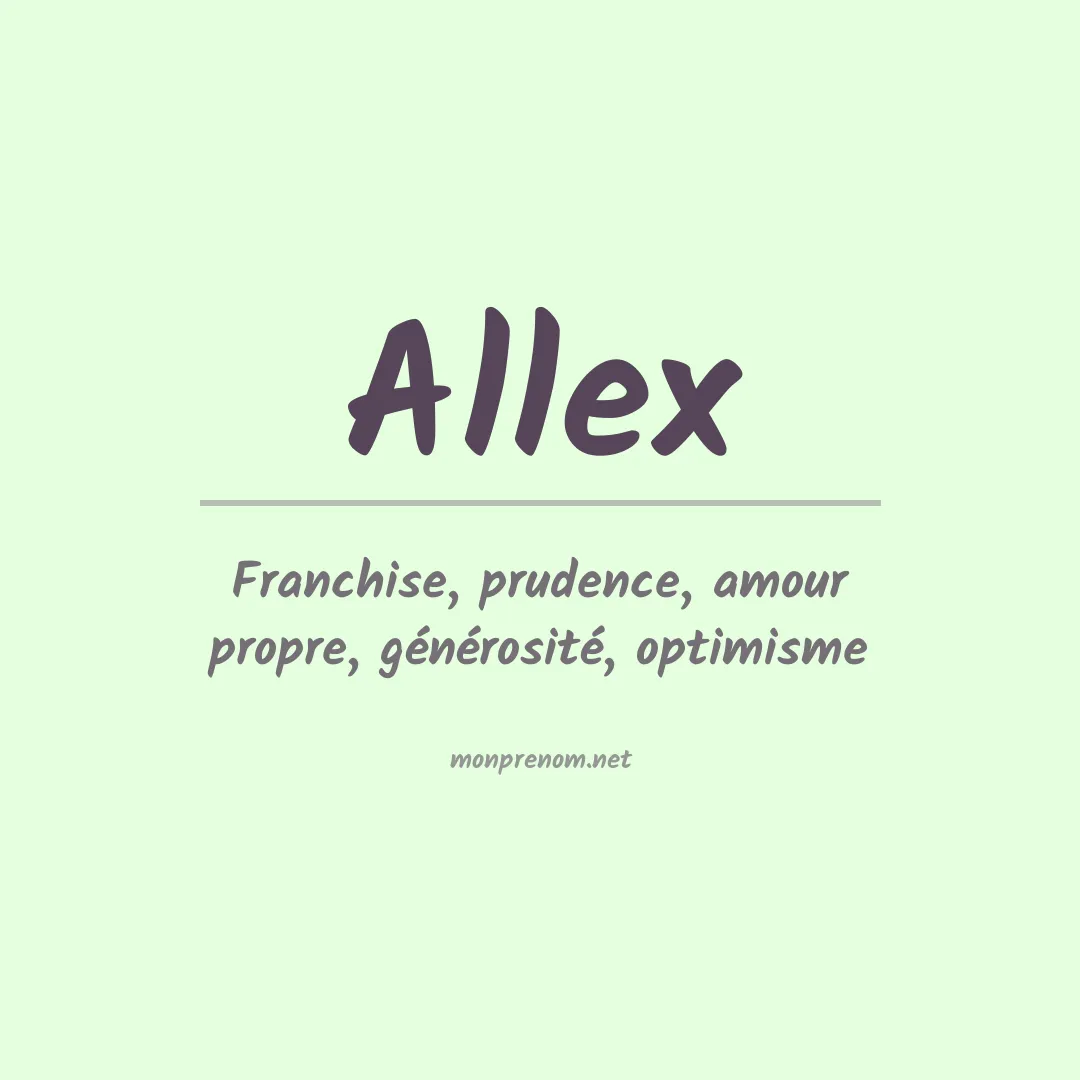 Signification du prénom Allex