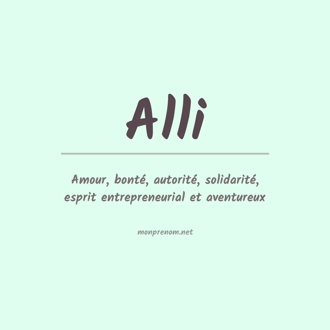 Prénom Alli