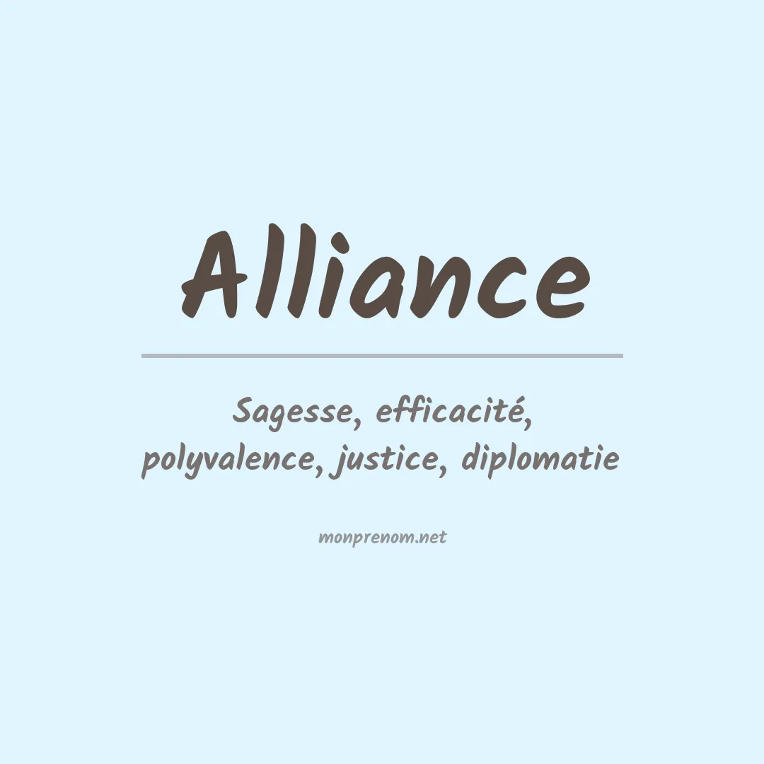 Signification du prénom Alliance