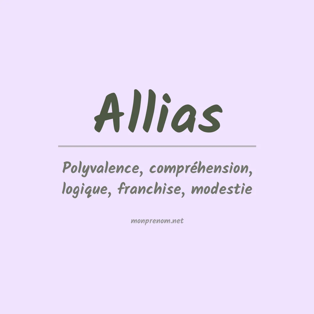 Signification du prénom Allias