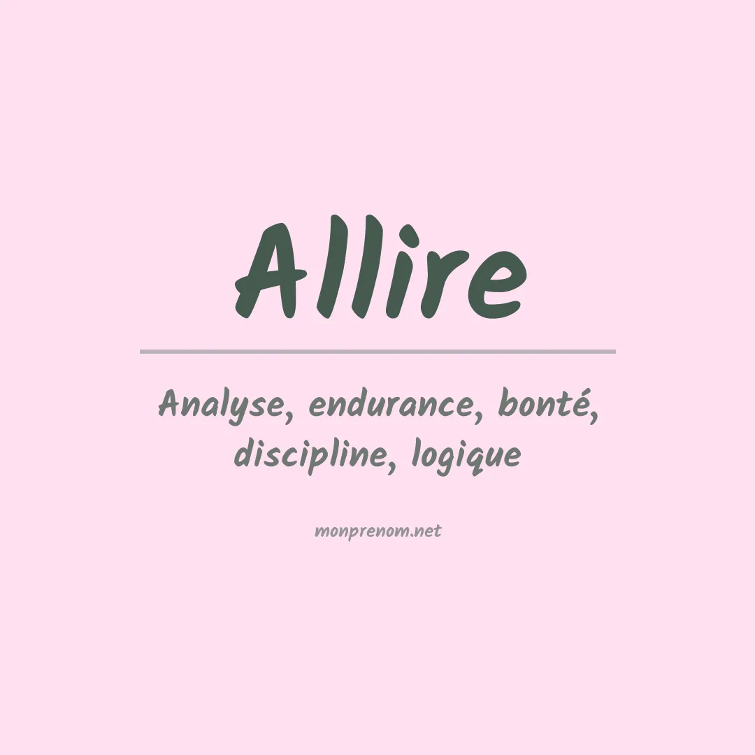 Signification du prénom Allire