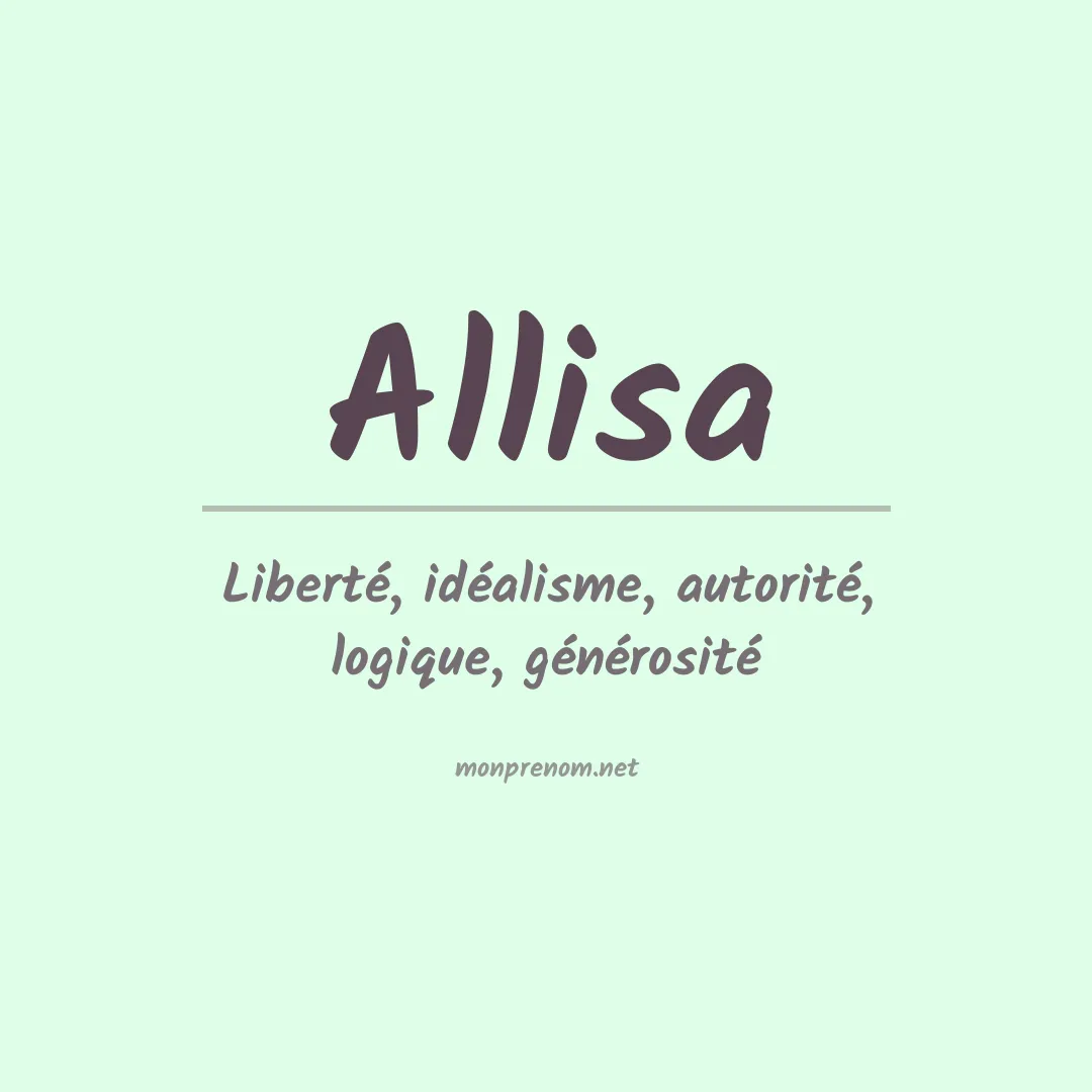Signification du prénom Allisa