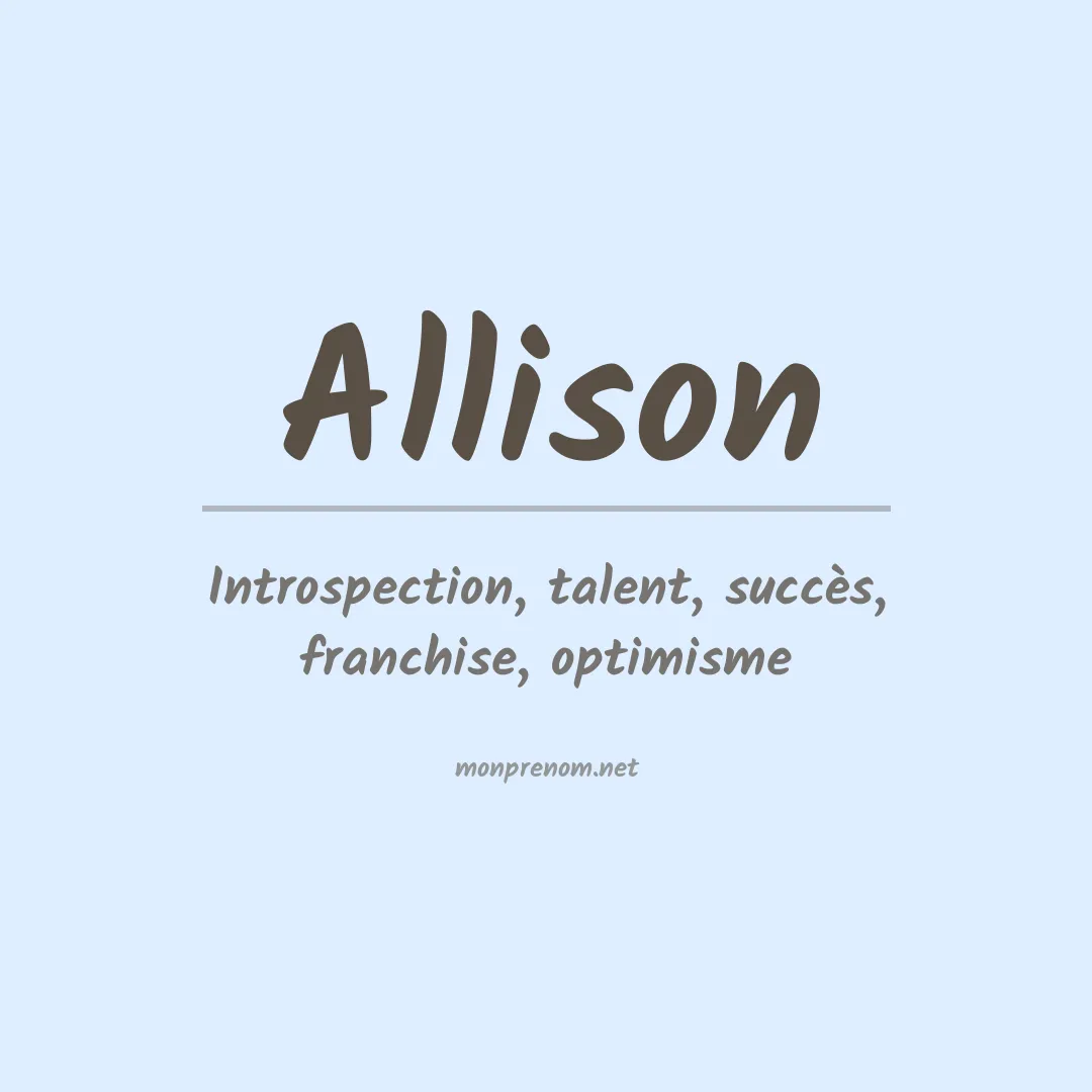 Prénom Allison