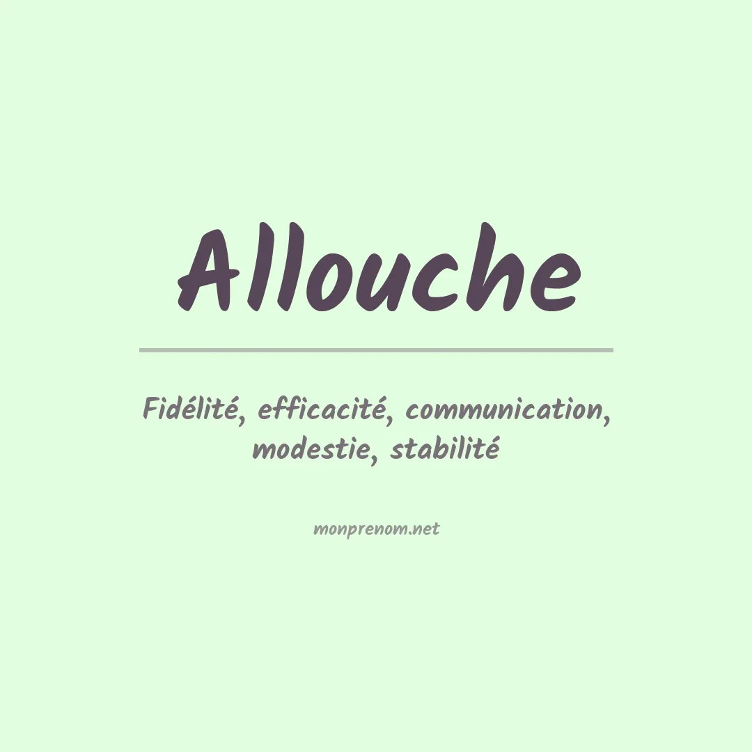 Signification du prénom Allouche