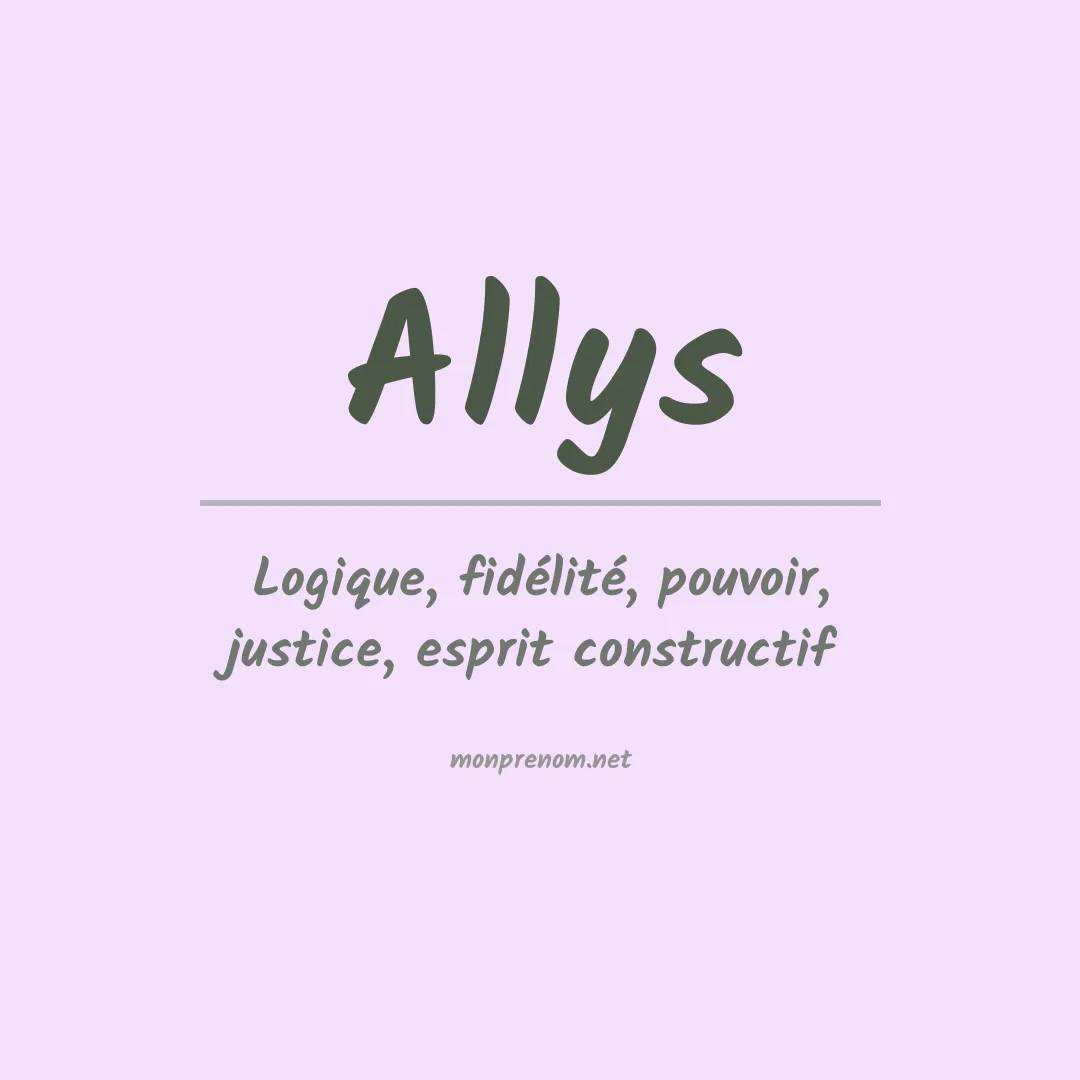 Prénom Allys