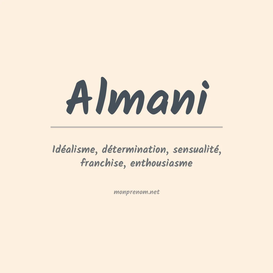 Signification du prénom Almani