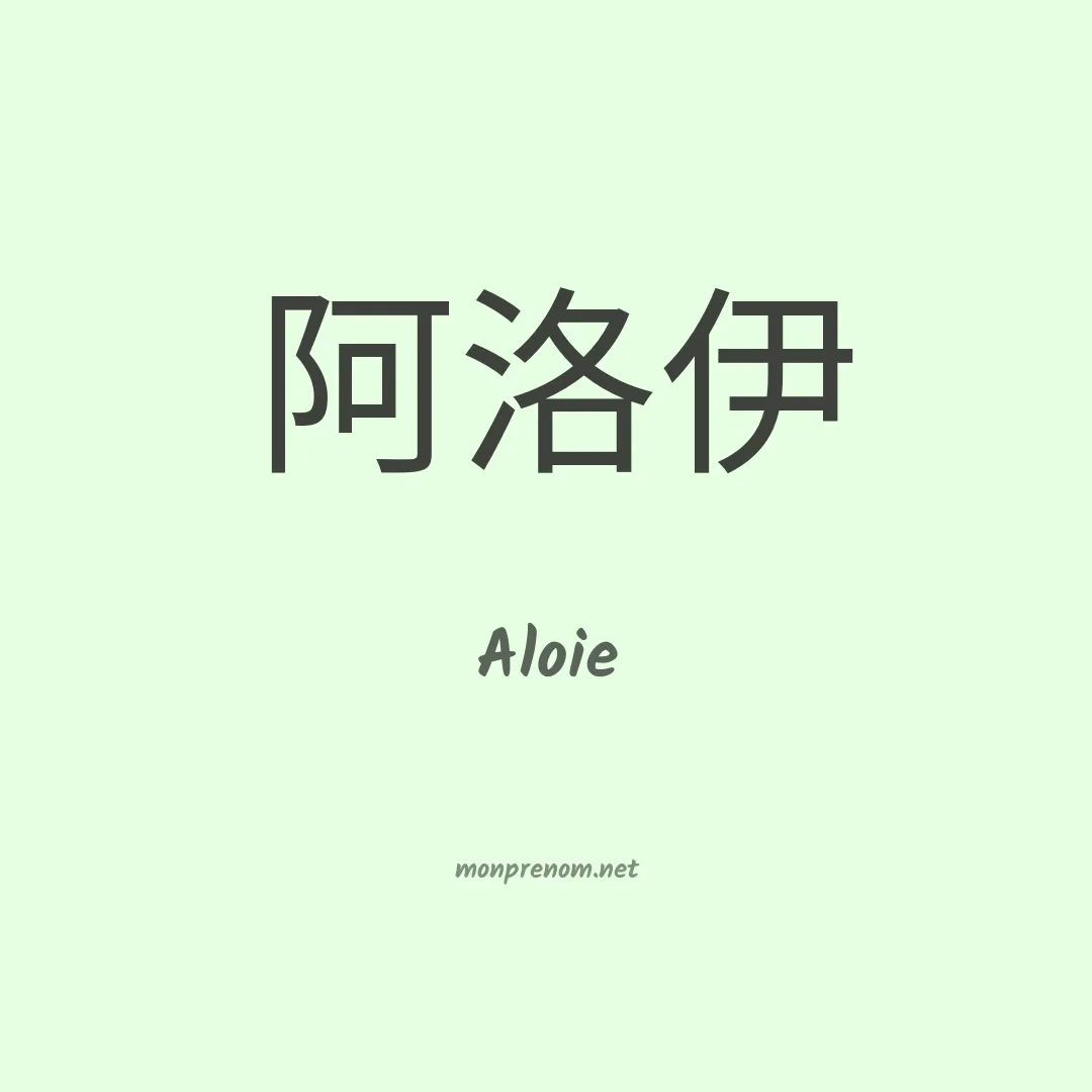 Aloie en chinois