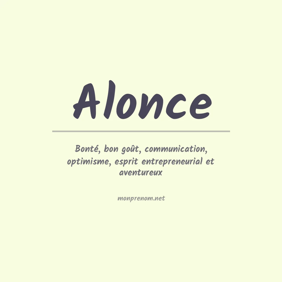 Signification du prénom Alonce