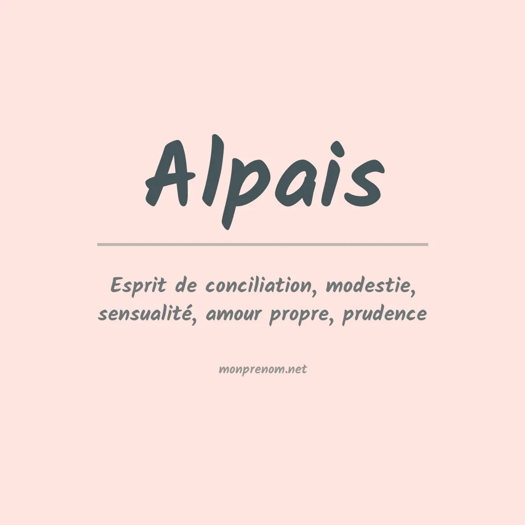Signification du prénom Alpais