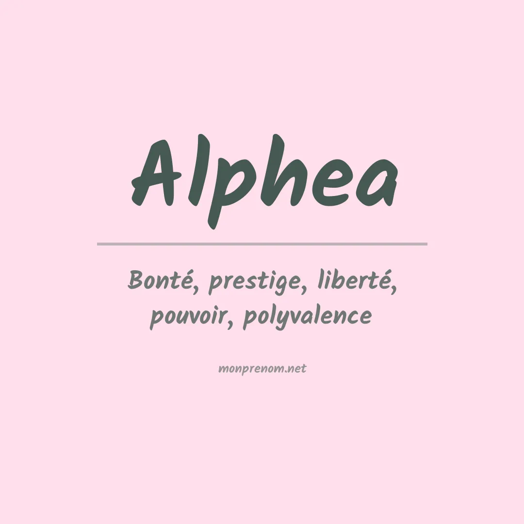 Signification du prénom Alphea