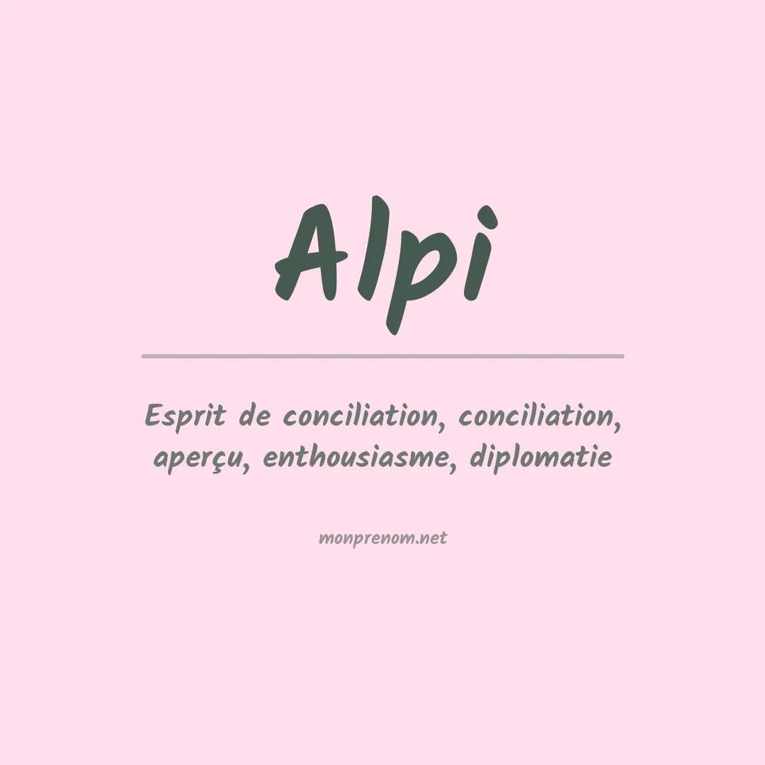 Signification du prénom Alpi