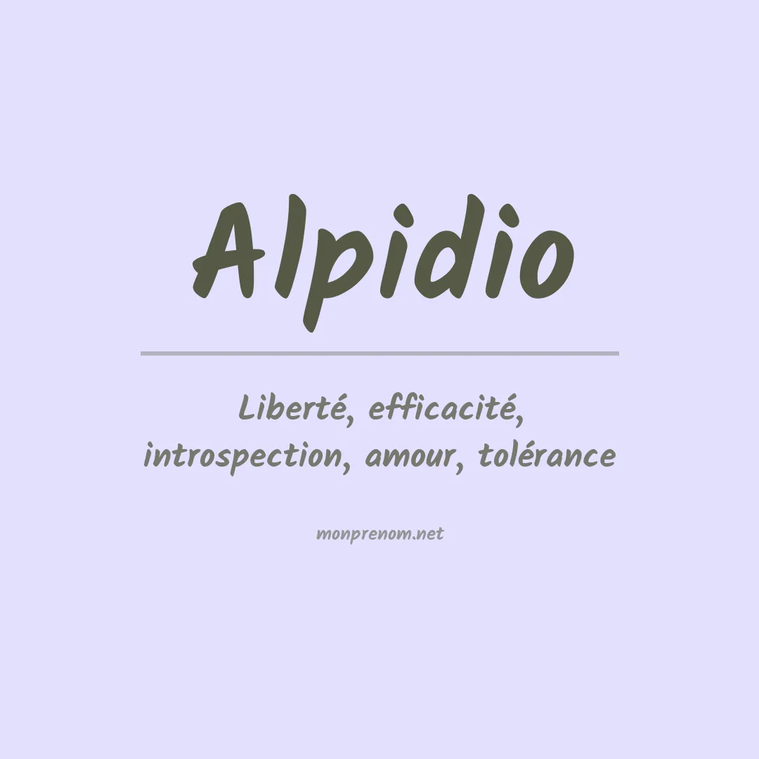 Signification du prénom Alpidio