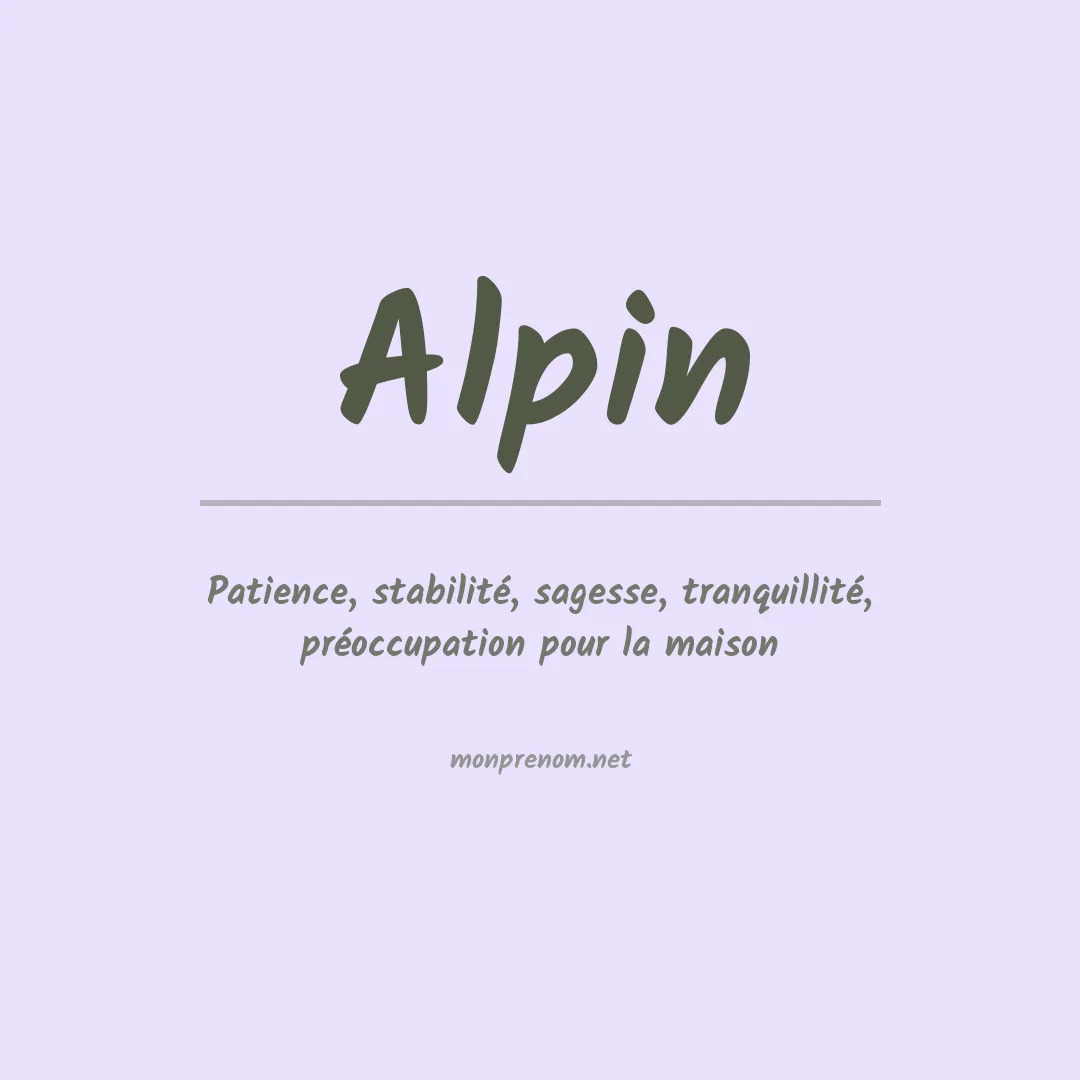 Signification du prénom Alpin