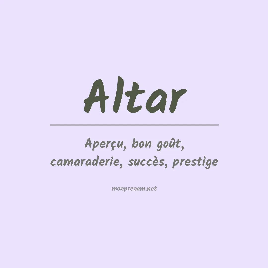 Signification du prénom Altar
