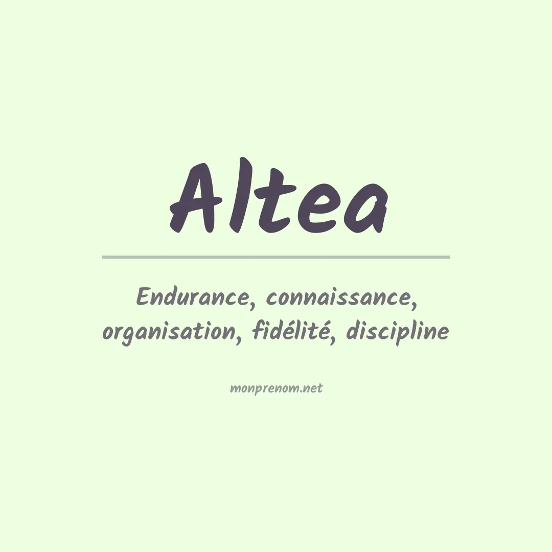 Signification du prénom Altea