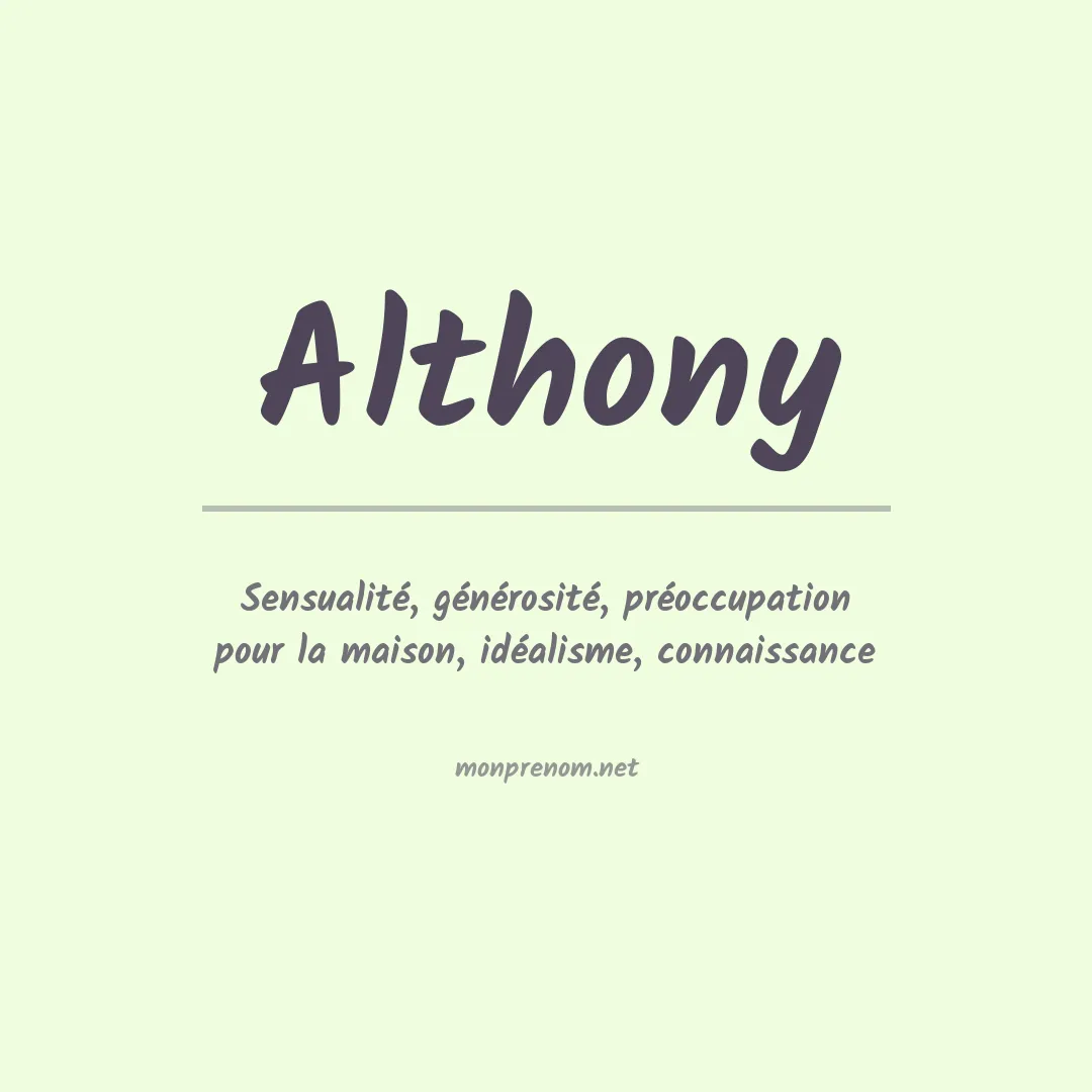 Signification du prénom Althony