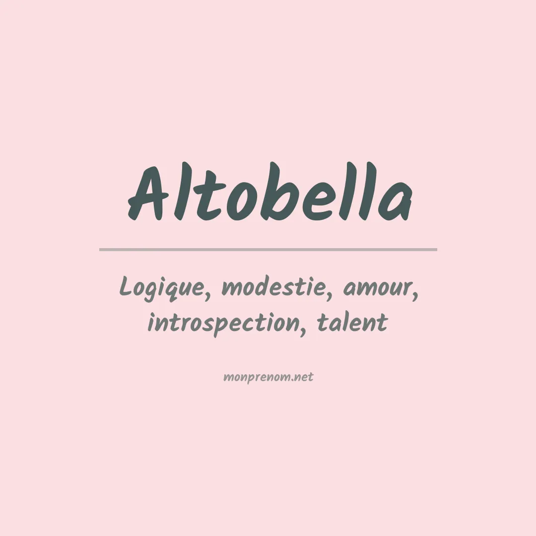 Prénom Altobella