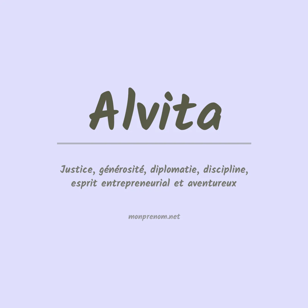 Signification du prénom Alvita