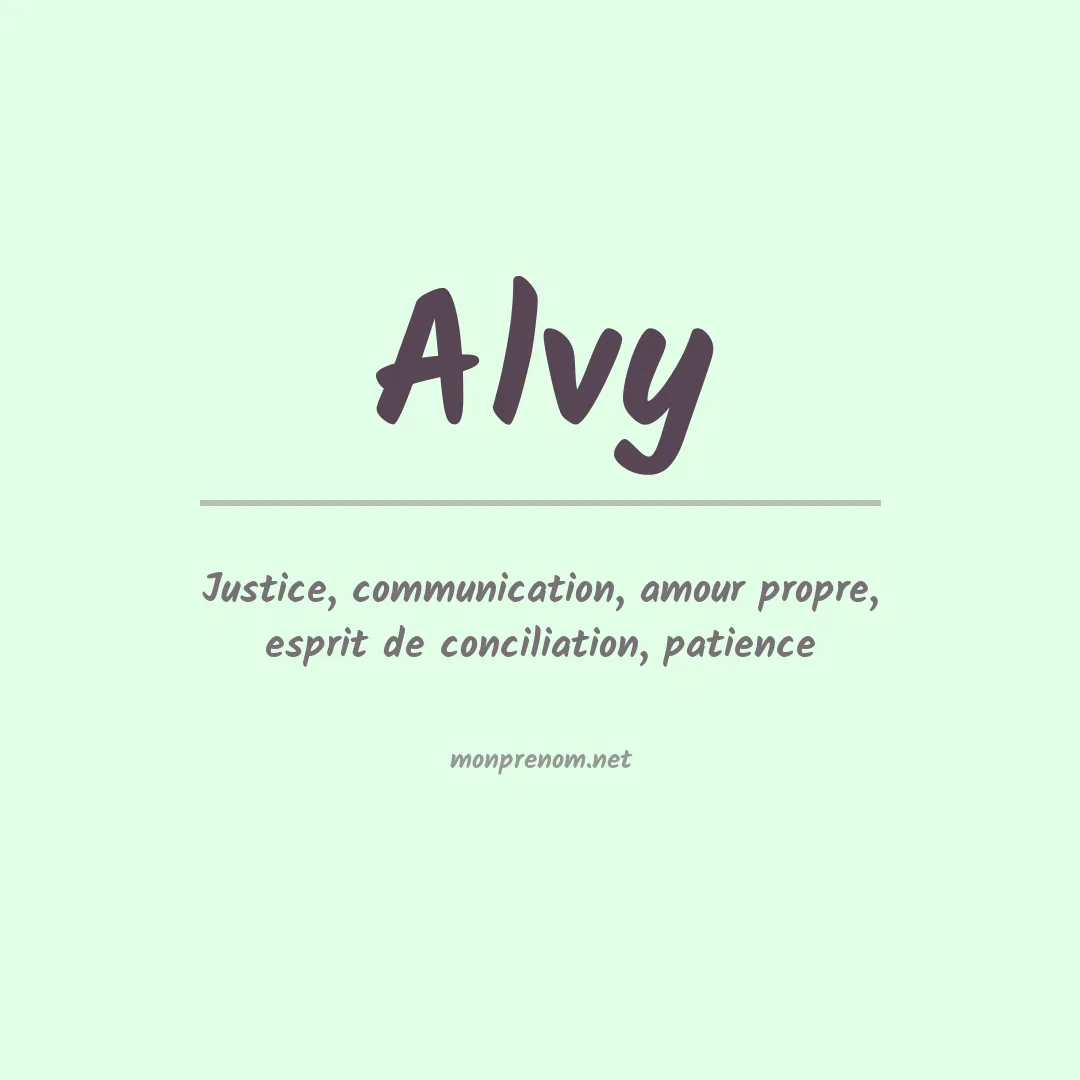 Signification du prénom Alvy