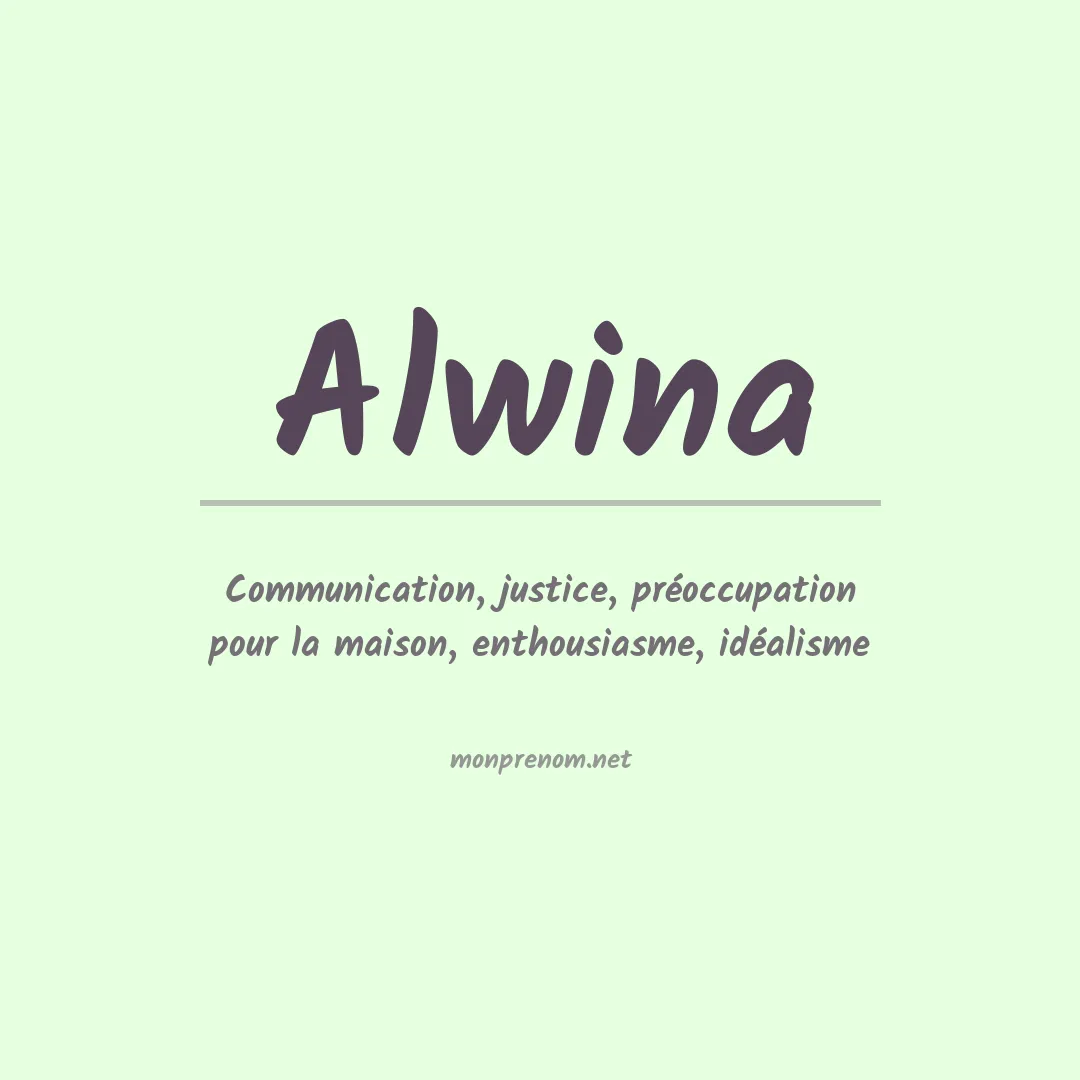 Signification du prénom Alwina