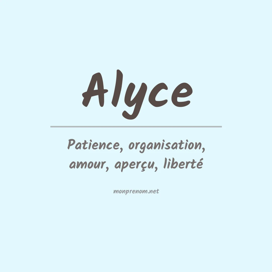 Prénom Alyce