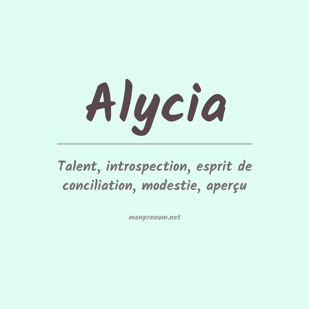 Prénom Alycia