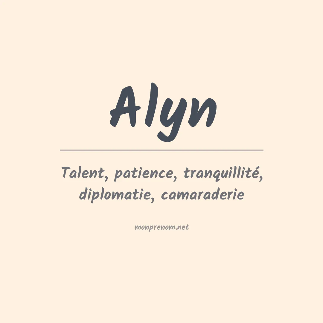 Signification du prénom Alyn