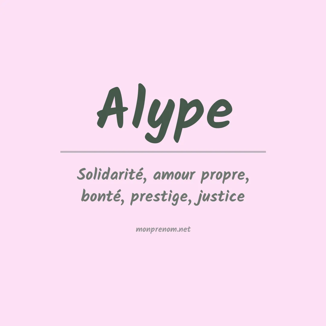 Signification du prénom Alype