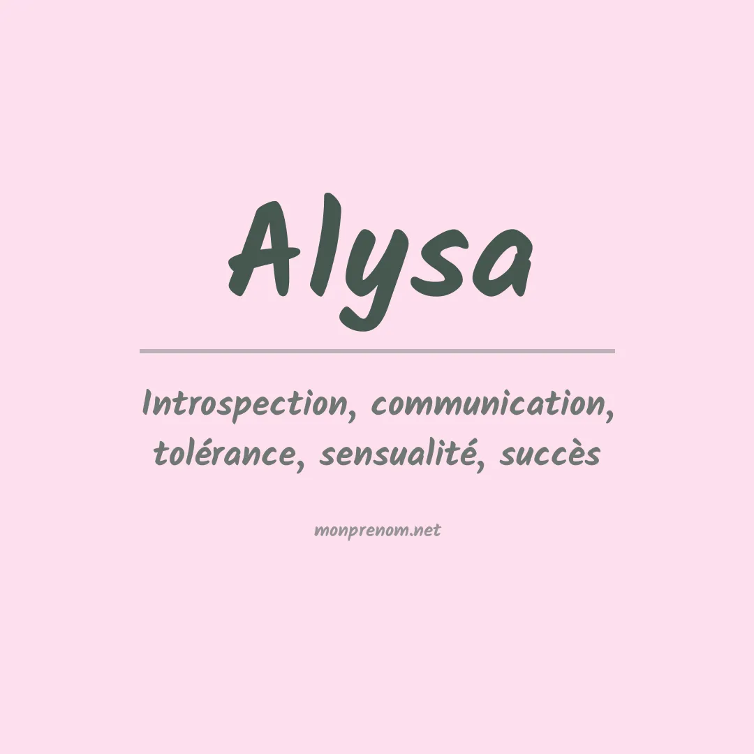 Signification du prénom Alysa