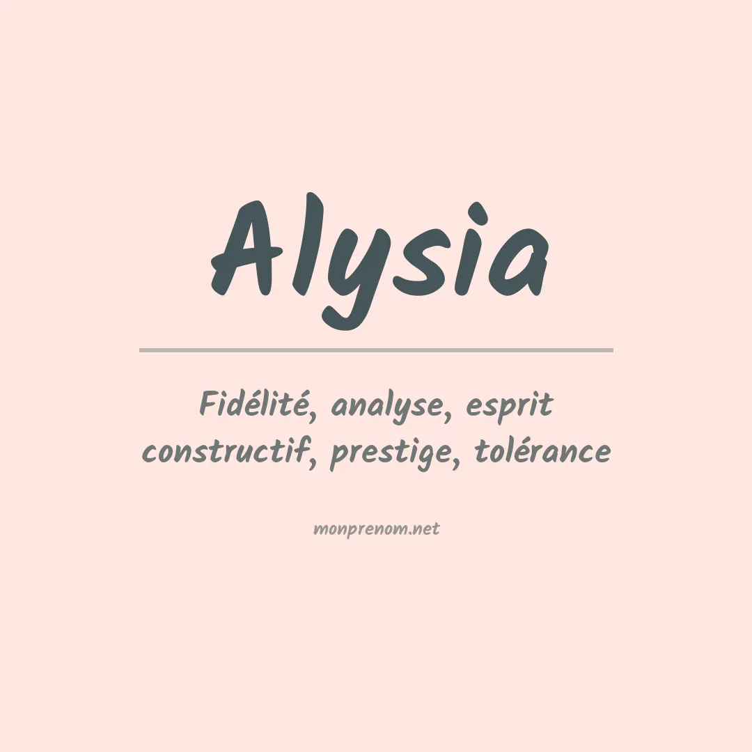 Signification du prénom Alysia