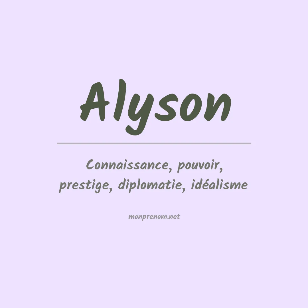 Prénom Alyson