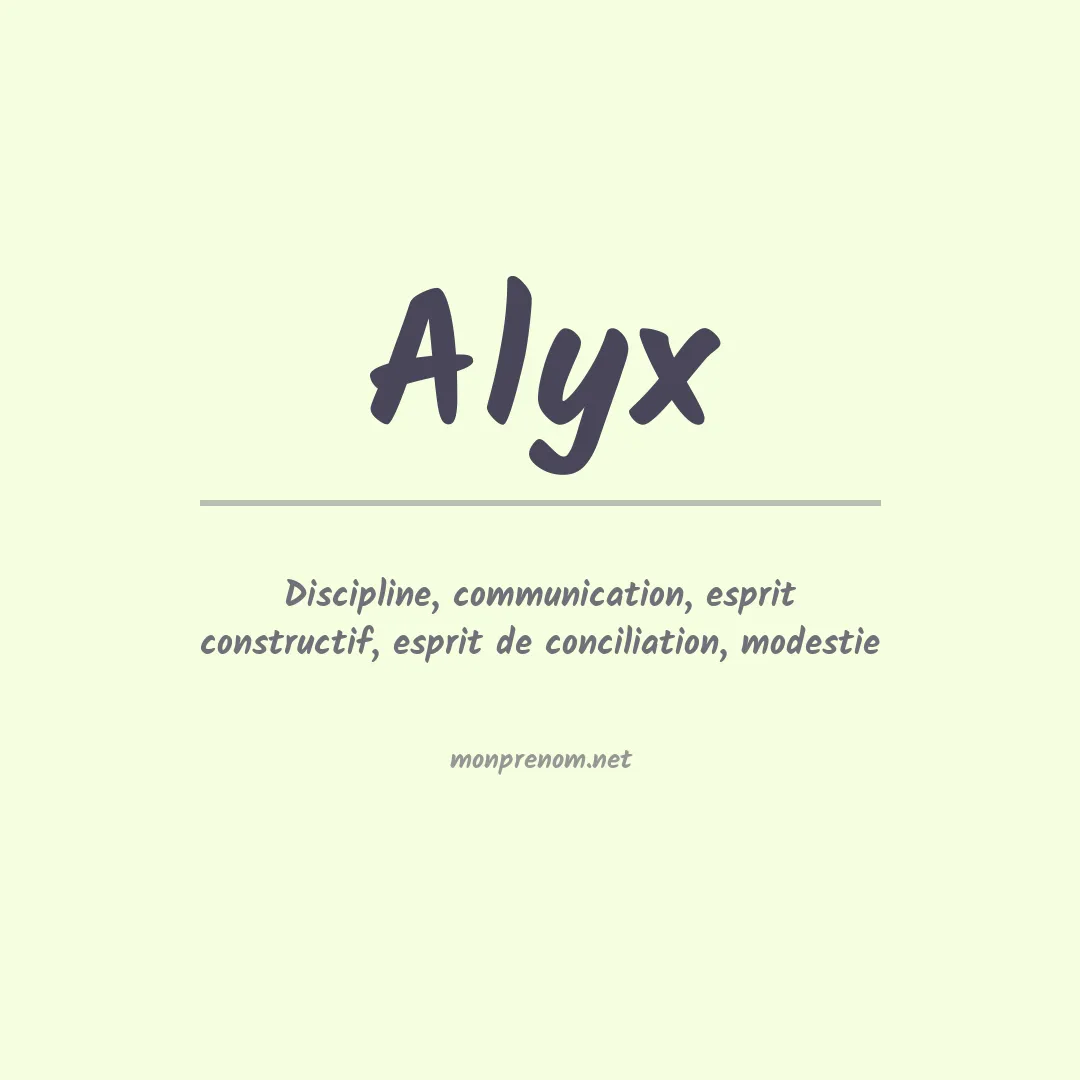 Signification du prénom Alyx
